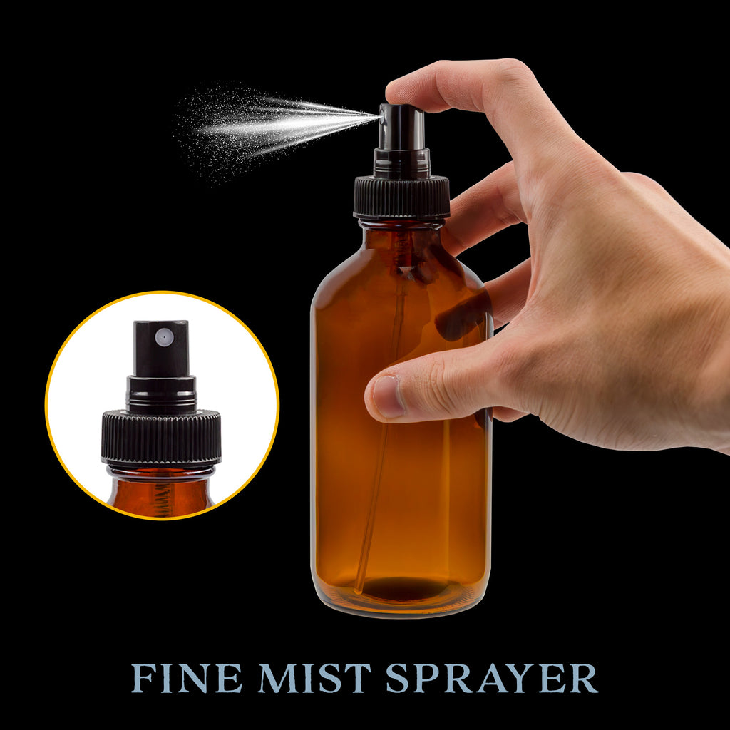 8oz Amber Glass Fine Mist Spray Bottles (4-Pack) - sh1578cb0tbs