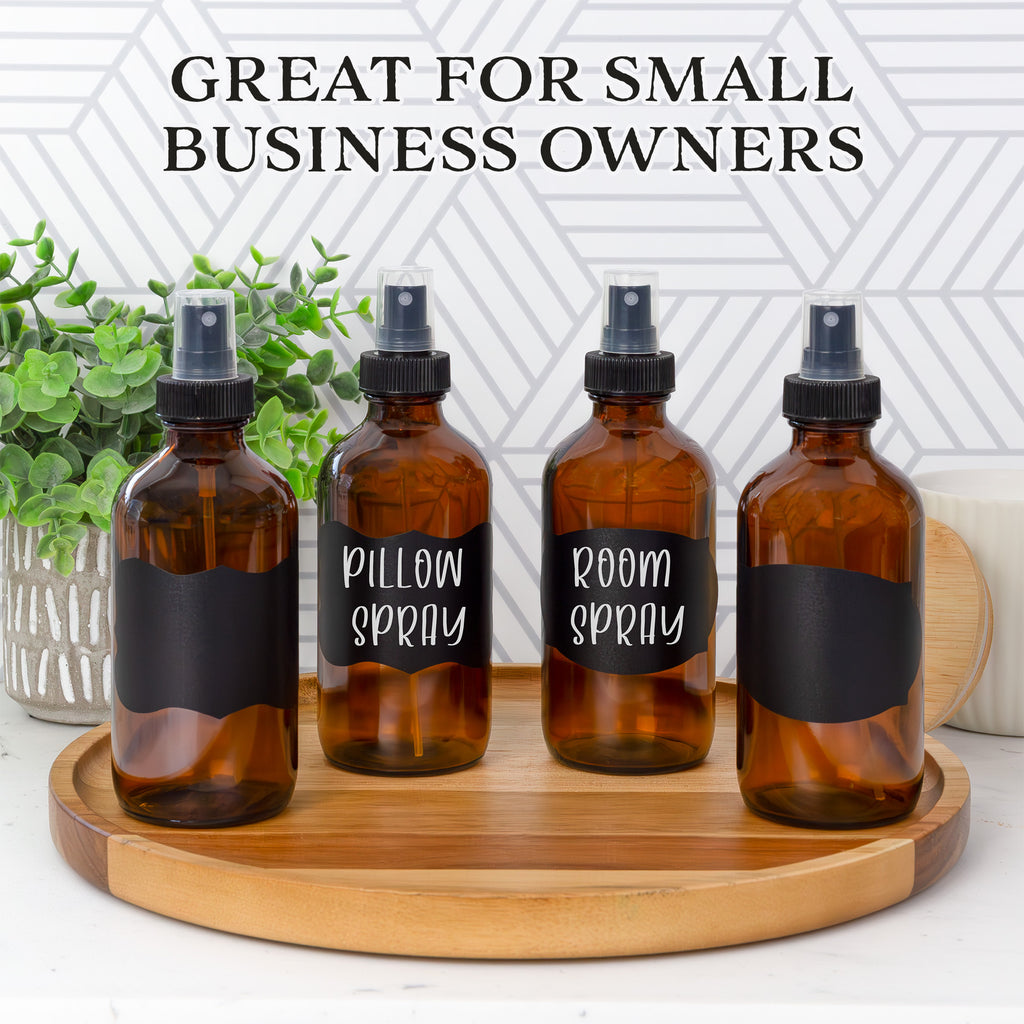 8oz Amber Glass Fine Mist Spray Bottles (4-Pack) - sh1578cb0tbs