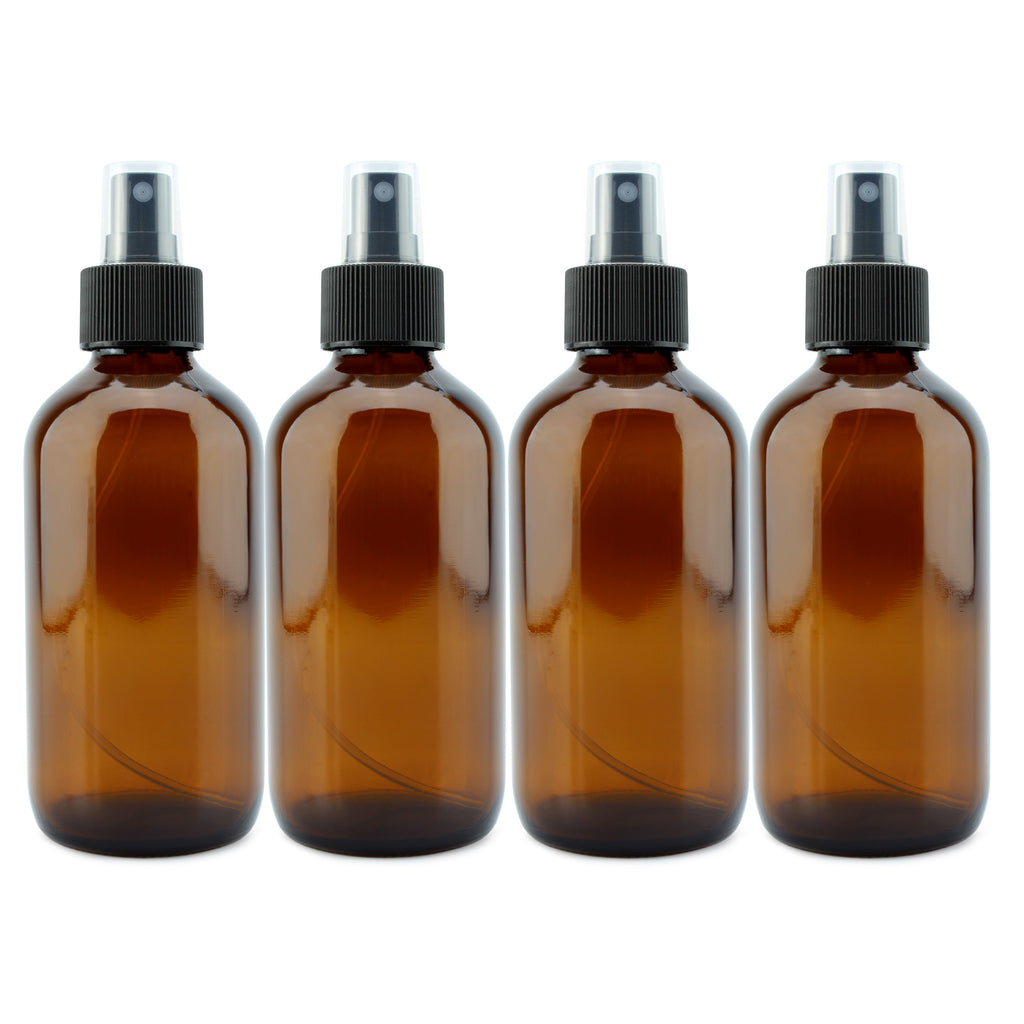 8oz Amber Glass Fine Mist Spray Bottles (Case of 64) - 16X_SH_1578_CASE