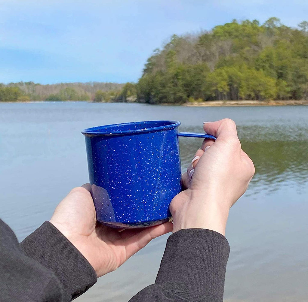 Enamel Camping Coffee Mugs (Set of 4, 16oz, Blue) - sh1590dar0Bmug