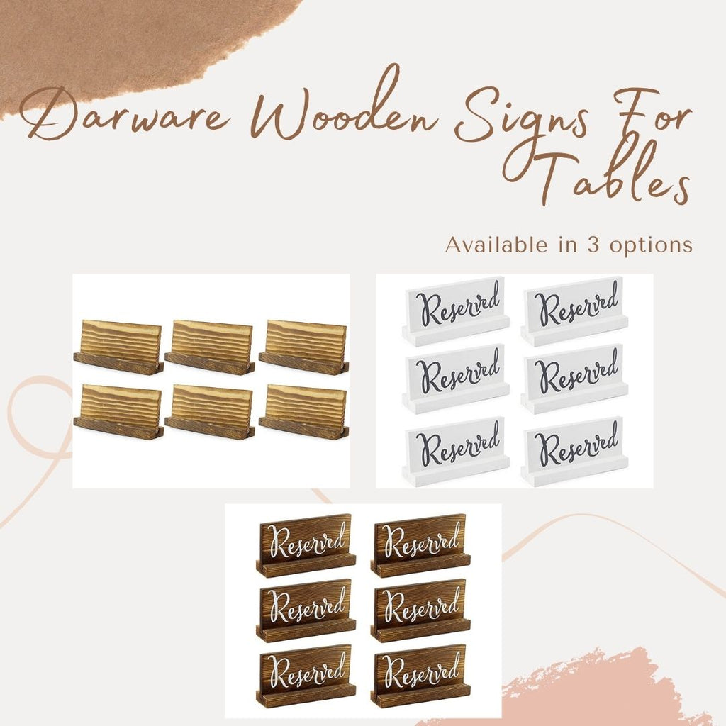 Wooden Reserved Signs for Tables (Brown, Case of 300) - 50X_SH_1598_CASE