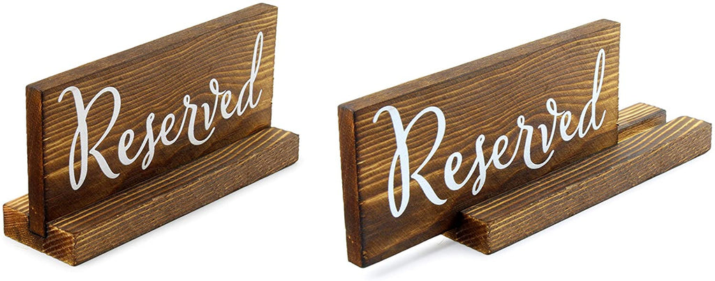 Wooden Reserved Signs for Tables (6-Pack, Brown) - sh1598dar0mnw