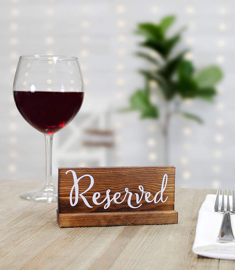 Wooden Reserved Signs for Tables (Brown, Case of 300) - SH_1598_CASE