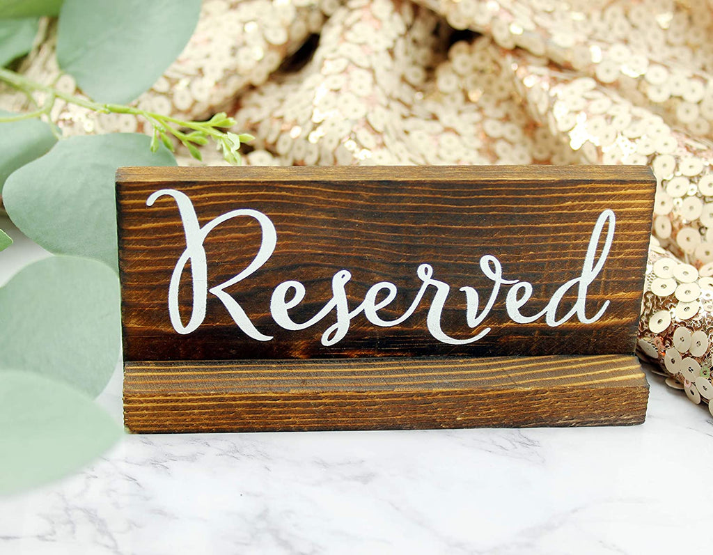 Wooden Reserved Signs for Tables (6-Pack, Brown) - sh1598dar0mnw