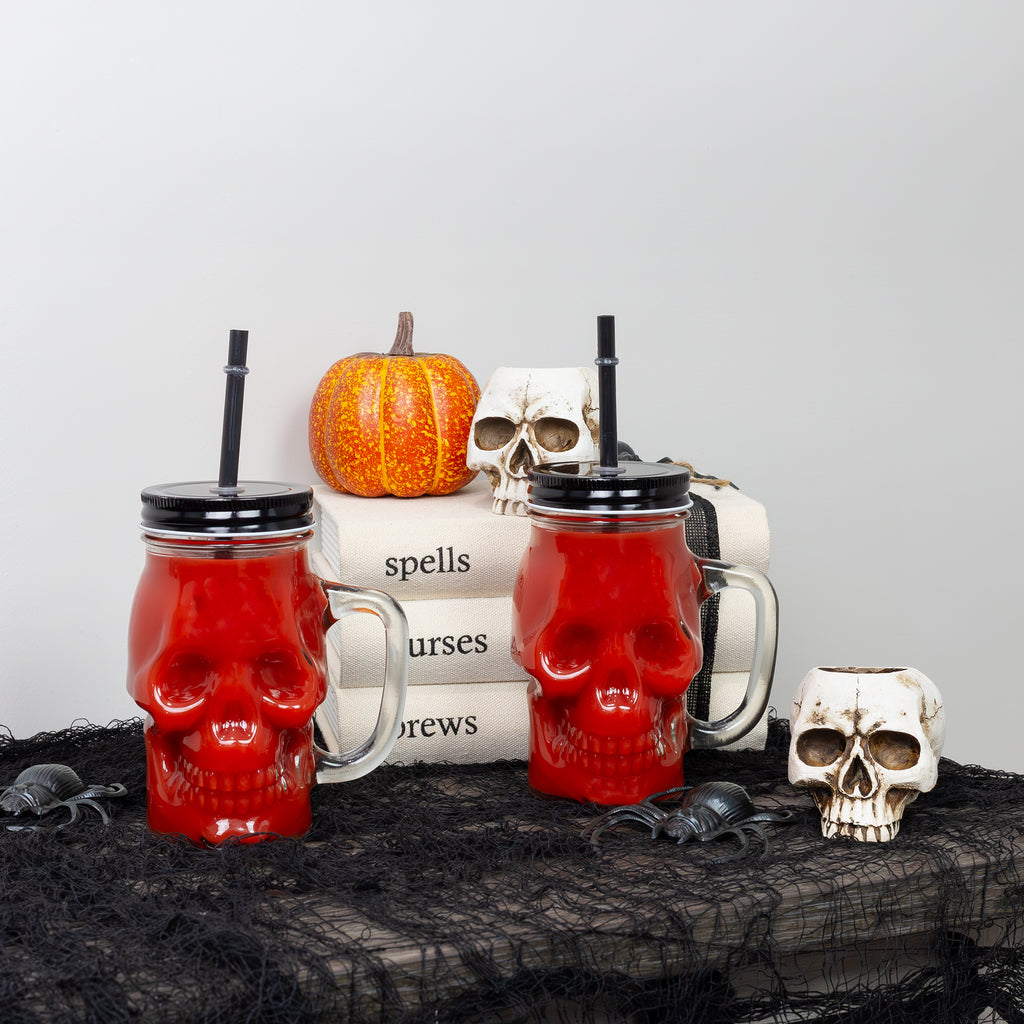 Skull Mason Jar Mugs (Set of 4) - sh1600dar0Skull