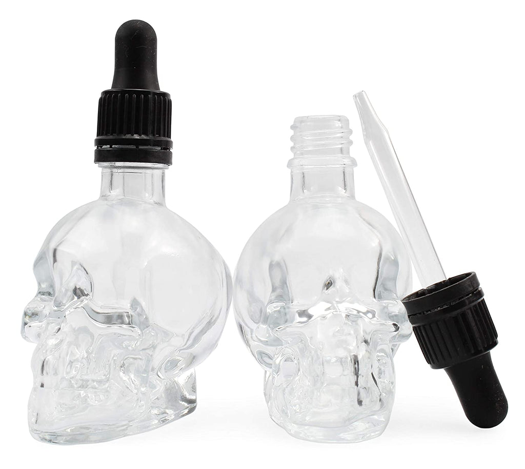 Skull Glass Dropper Bottles (Case of 120) - SH_1625_CASE