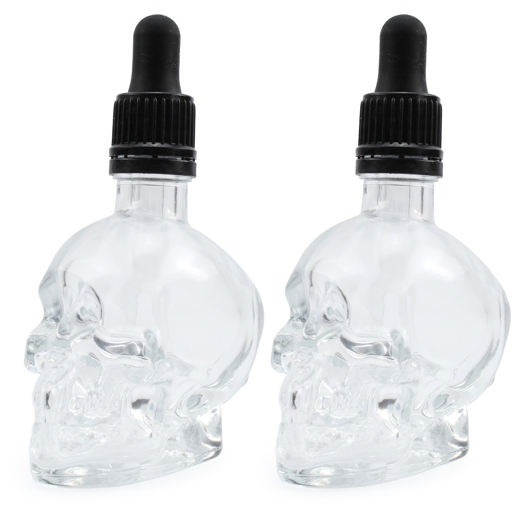 Skull Glass Dropper Bottles (Case of 120) - 60X_SH_1625_CASE