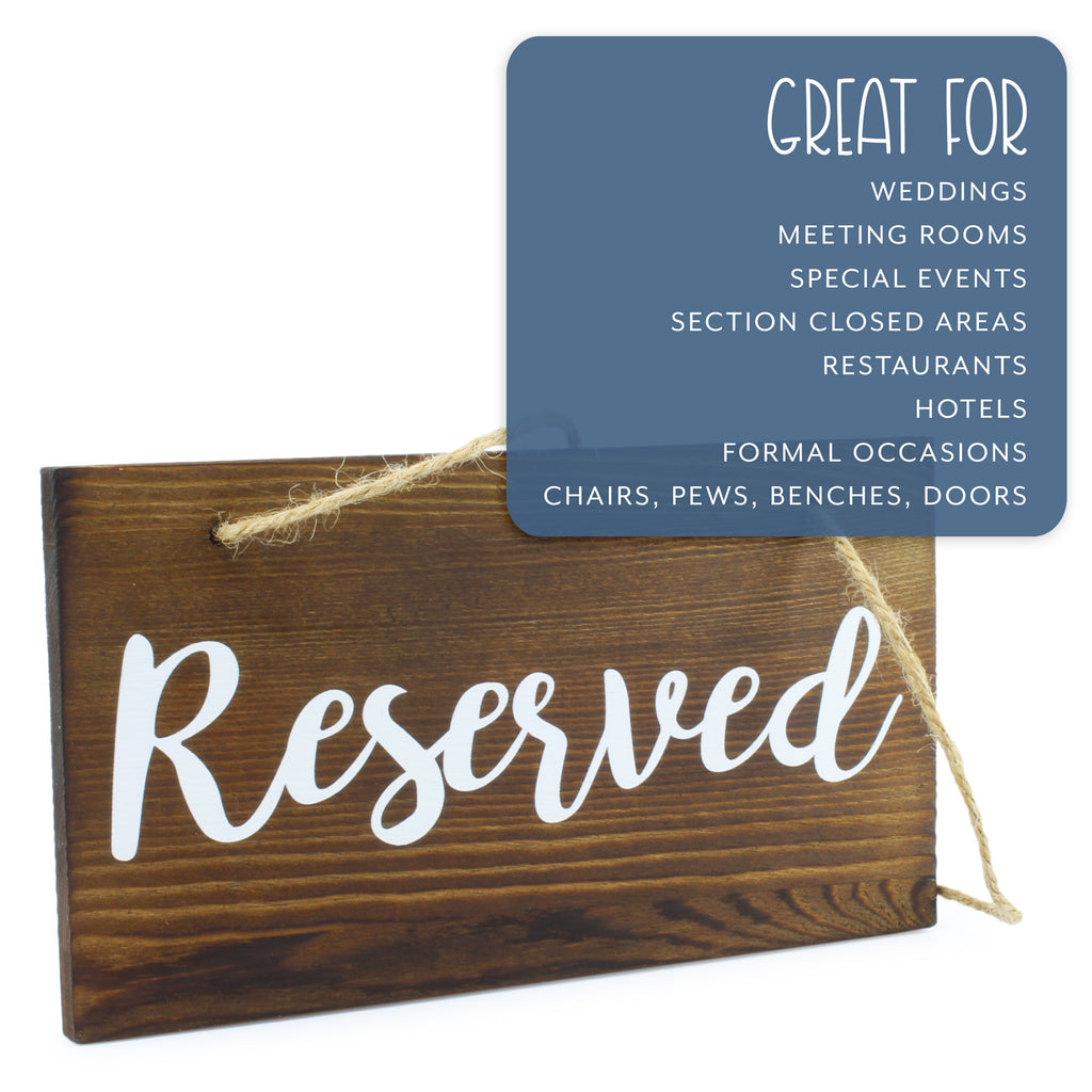 Hanging Wooden Reserved Signs (6-Pack) - sh1612dar0res