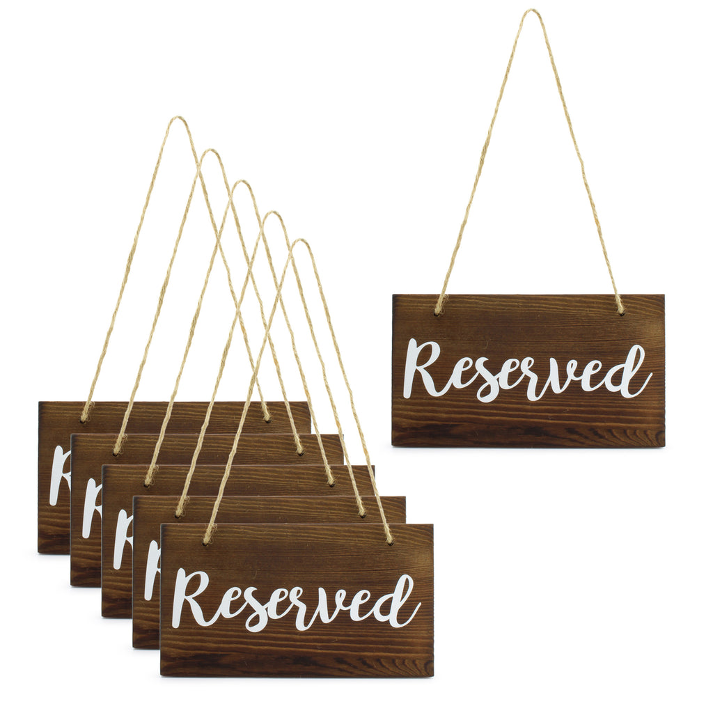 Hanging Wooden Reserved Signs (6-Pack) - HangRsrvd