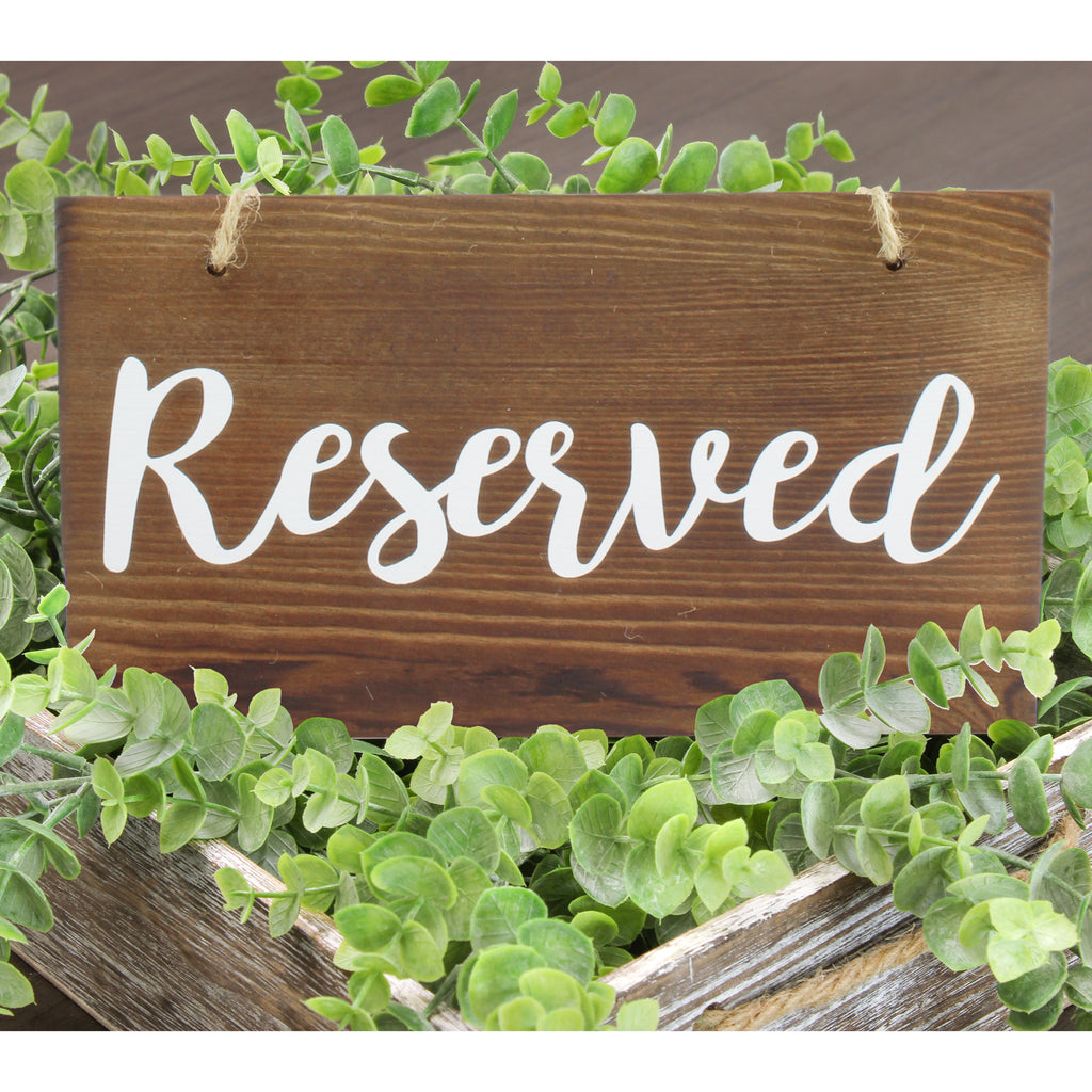 Hanging Wooden Reserved Signs (6-Pack, Brown) - sh1612dar0res
