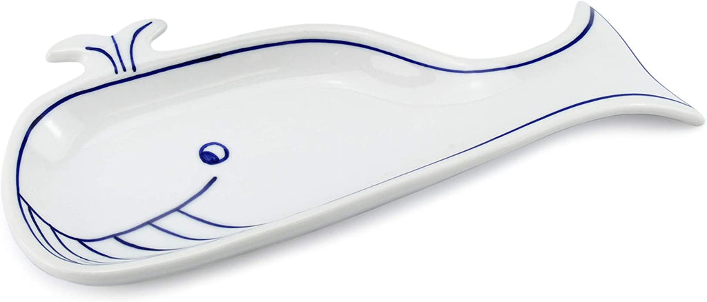 Whale Spoon Rest; Blue and White Ceramic (Case of 60) - 60X_SH_1631_CASE