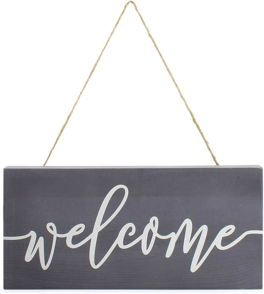 AuldHome Farmhouse Wooden Welcome Sign (Gray, Case of 30) - SH_1621_CASE