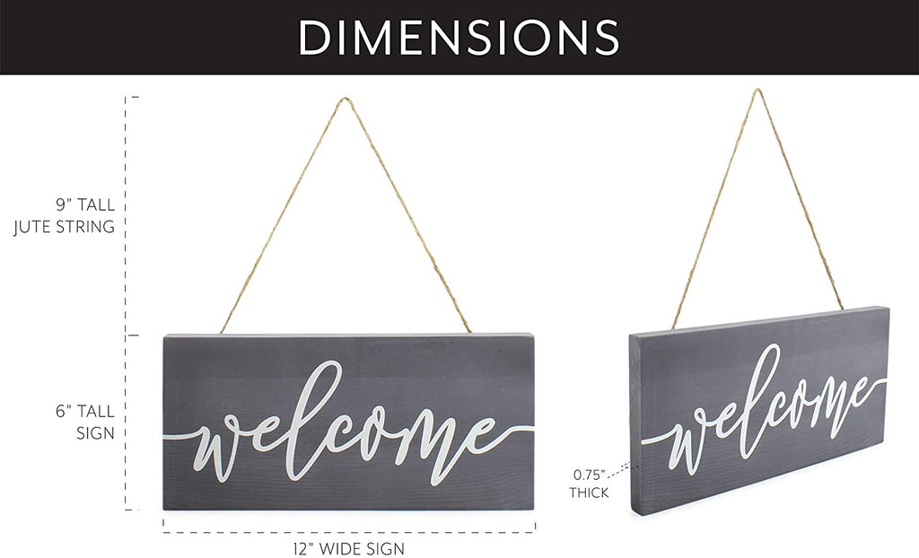 Farmhouse Wooden Welcome Sign (Gray, 12x6in) - sh1621ah1Wlcm