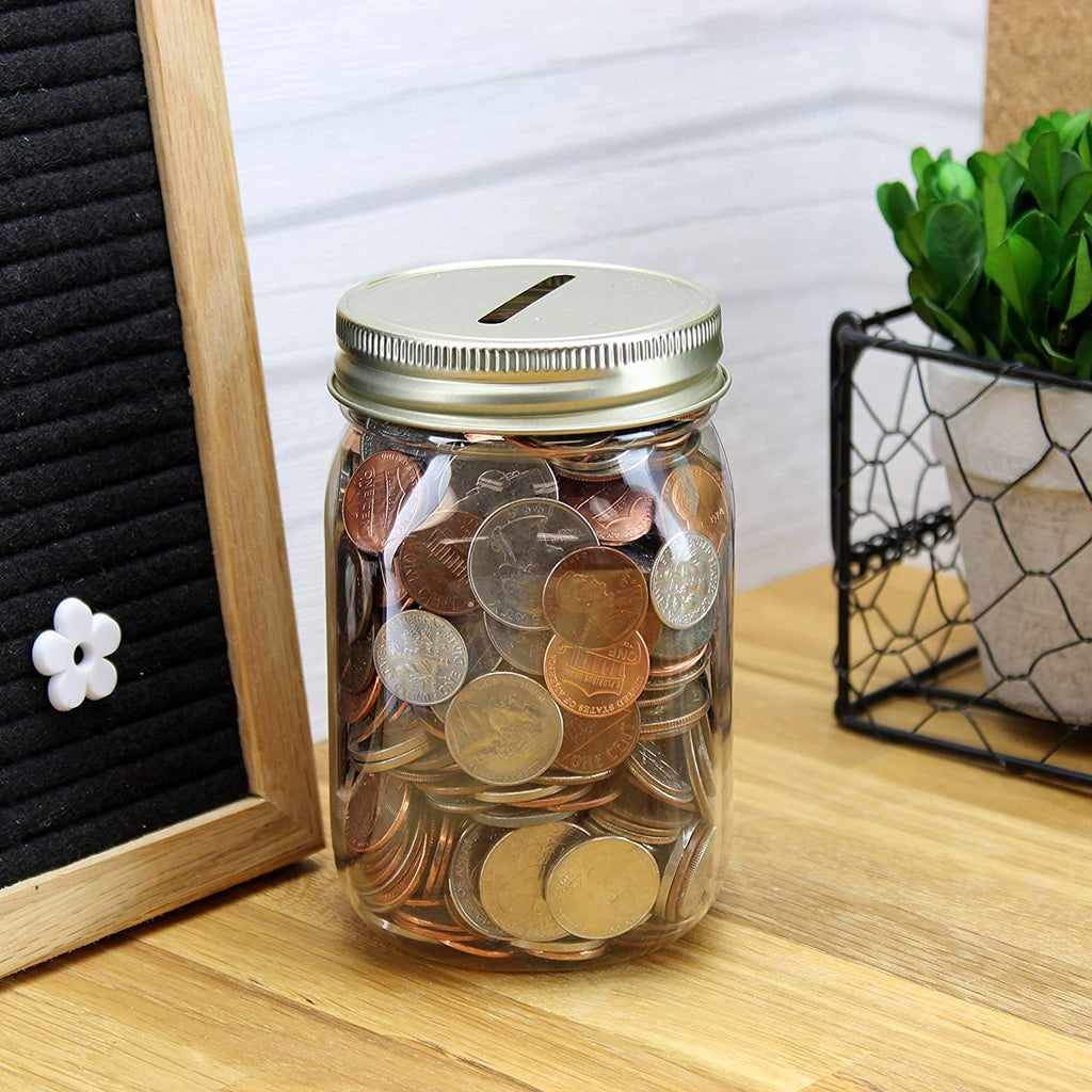 Small Coin Bank Jars (4-Pack, Clear) - CBKit017