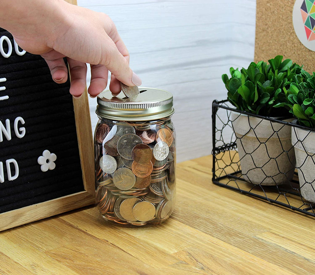 Small Coin Bank Jars (4-Pack, Clear) - CBKit017