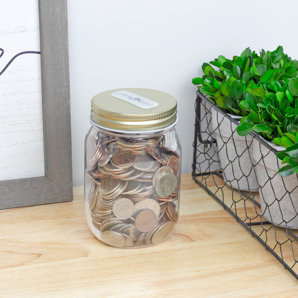 Small Coin Bank Jars (4-Pack, Clear) - CBKit017