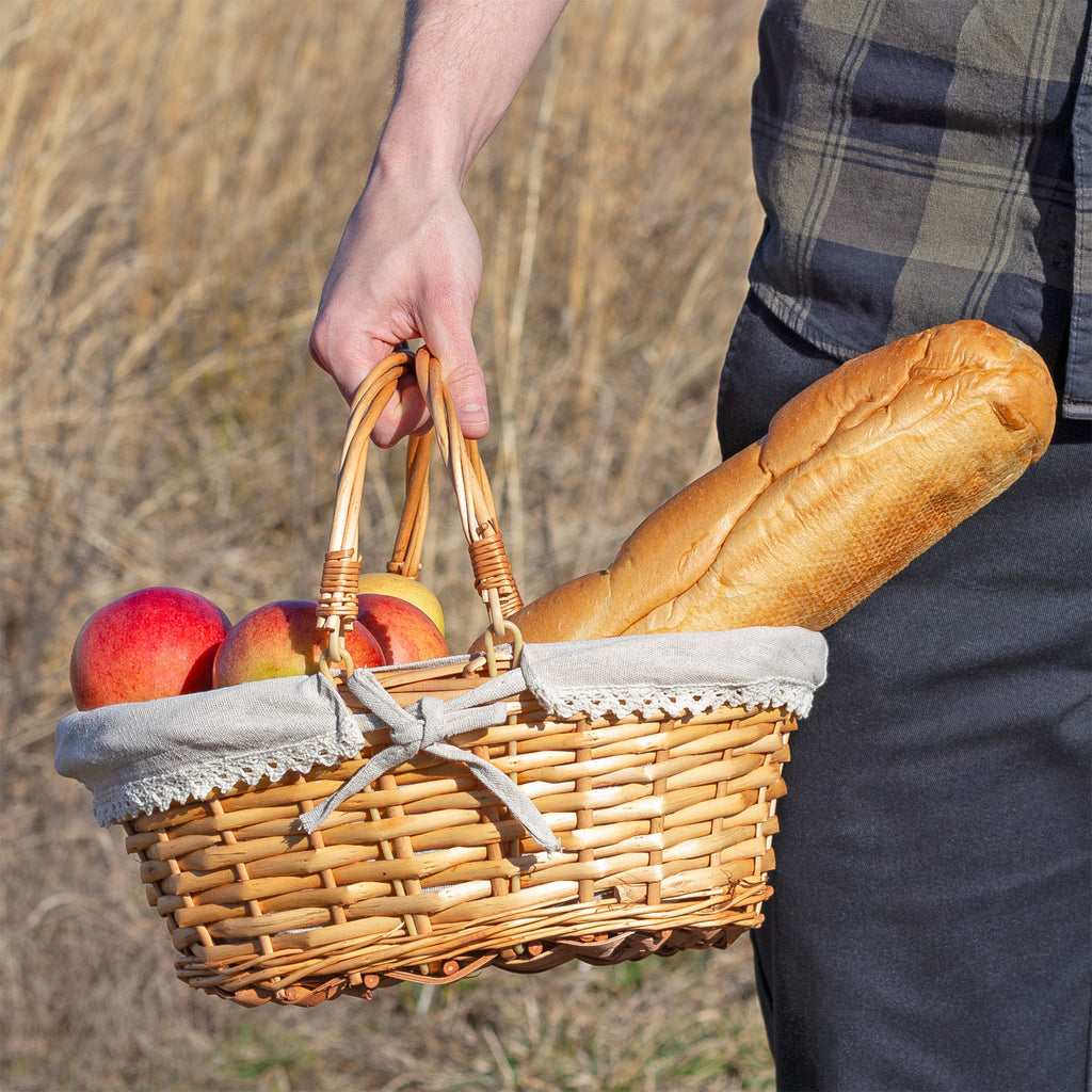 Wicker Basket with Handles (Natural Color, Case of 20) - 20X_SH_1644_CASE