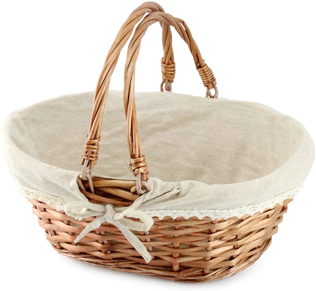 Wicker Basket with Handles (Natural Color, Case of 20) - SH_1644_CASE