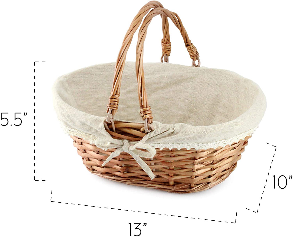 Wicker Basket with Handles (Natural Color, Case of 20) - SH_1644_CASE