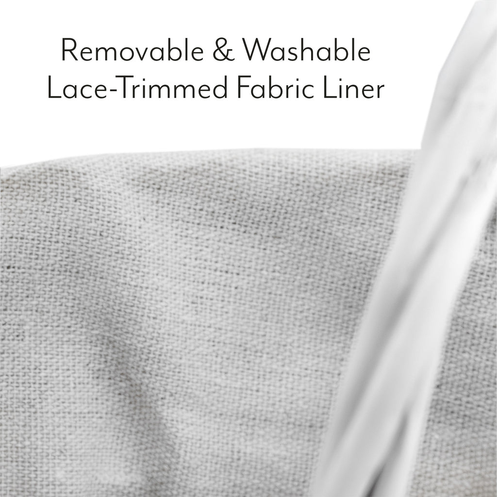 Wicker Basket with Handles (White-Painted) - sh1645cb0w