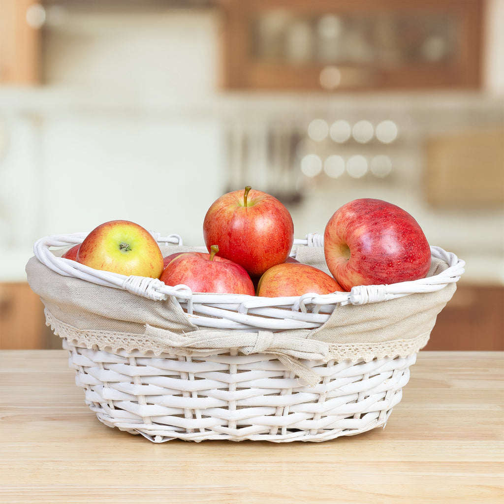 Wicker Basket with Handles (White-Painted, Case of 20) - 20X_SH_1645_CASE