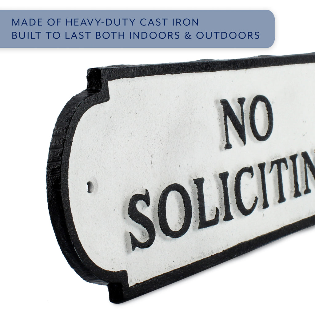 Cast Iron No Soliciting Sign (Case of 12) - 12X_SH_1633_CASE