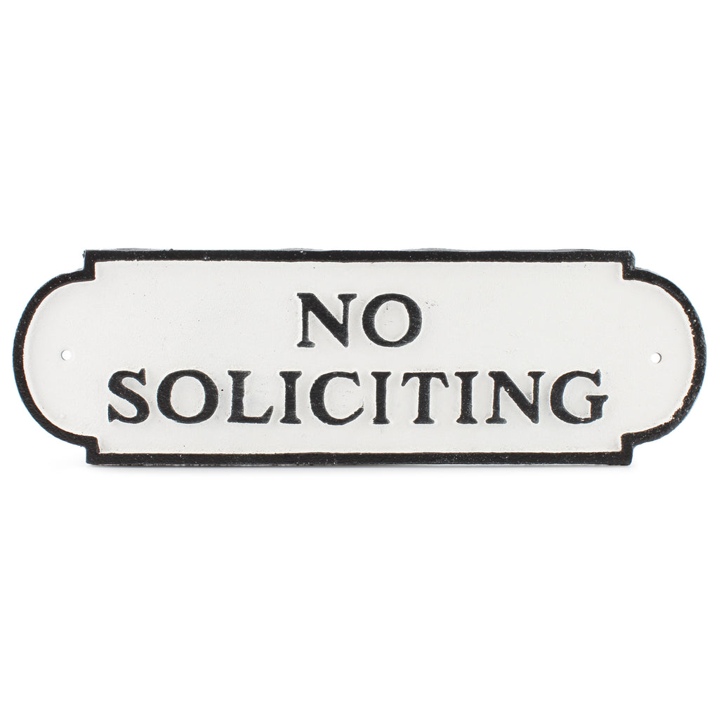 Cast Iron No Soliciting Sign (Case of 12) - 12X_SH_1633_CASE
