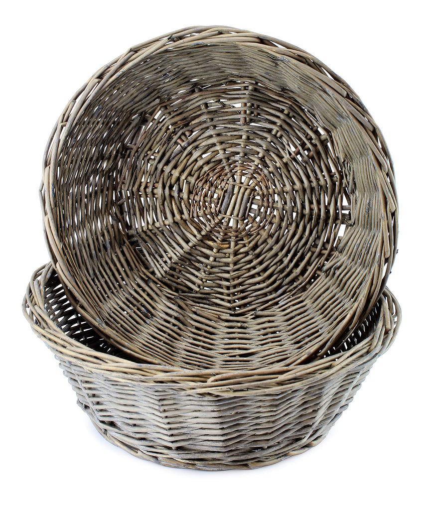 Round Bread Baskets (Gray-Washed, 2-Pack) - sh1652ah1Brd