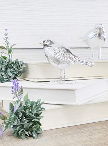 Silver Bird Ornaments (Set of 4 Figurines) - sh1649ah1Bird