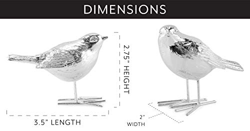 Silver Bird Ornaments (Set of 4 Figurines) - sh1649ah1Bird
