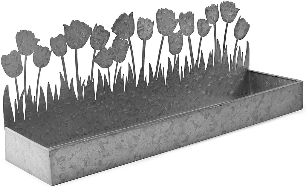 Spring Summer Galvanized Tray, Tulips Flowers (Case of 10) - 10X_SH_1672_CASE