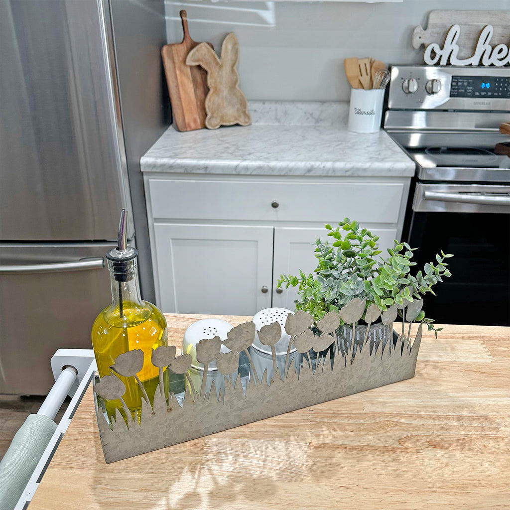 Spring Summer Galvanized Tray, Tulips Flowers - sh1672ah1TRAY