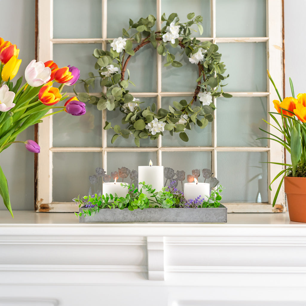 Spring Summer Galvanized Tray, Tulips Flowers - sh1672ah1TRAY