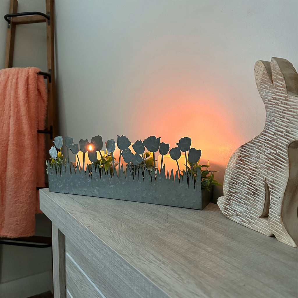 Spring Summer Galvanized Tray, Tulips Flowers - sh1672ah1TRAY