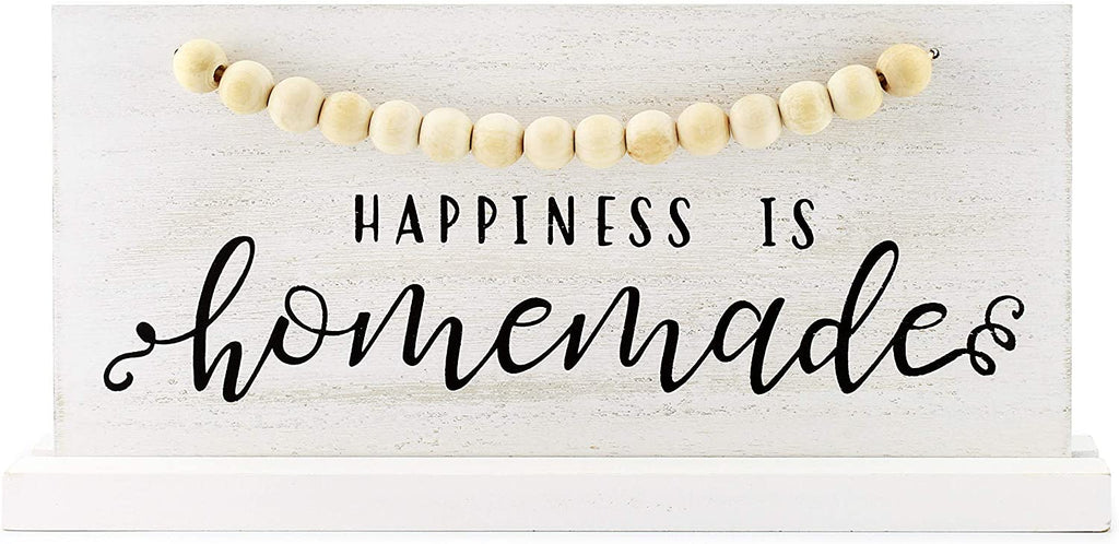 Wood Beaded Sign, Happiness is Homemade, Table/Shelf Freestanding Rustic Farmhouse Sign (Case of 8) - 8X_SH_1663_CASE