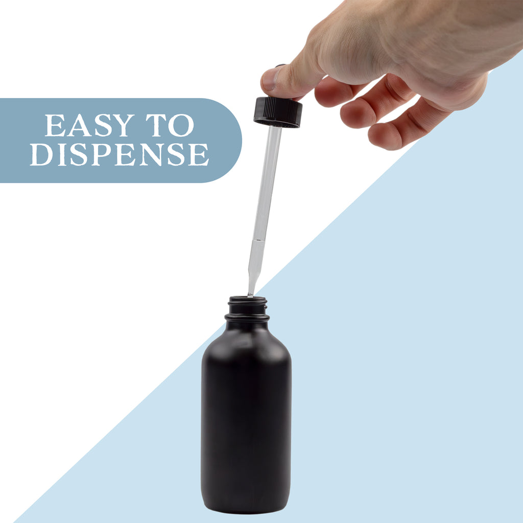 4oz Black Glass Dropper Bottles (6-Pack) - sh1669cb0