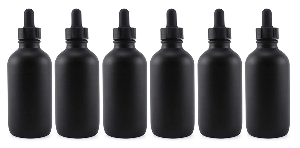 4oz Black Glass Dropper Bottles (6-Pack) - sh1669cb0