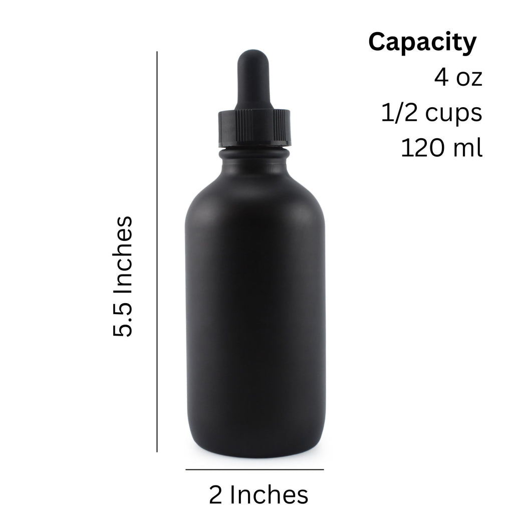 4oz Black Glass Dropper Bottles (6-Pack) - sh1669cb0