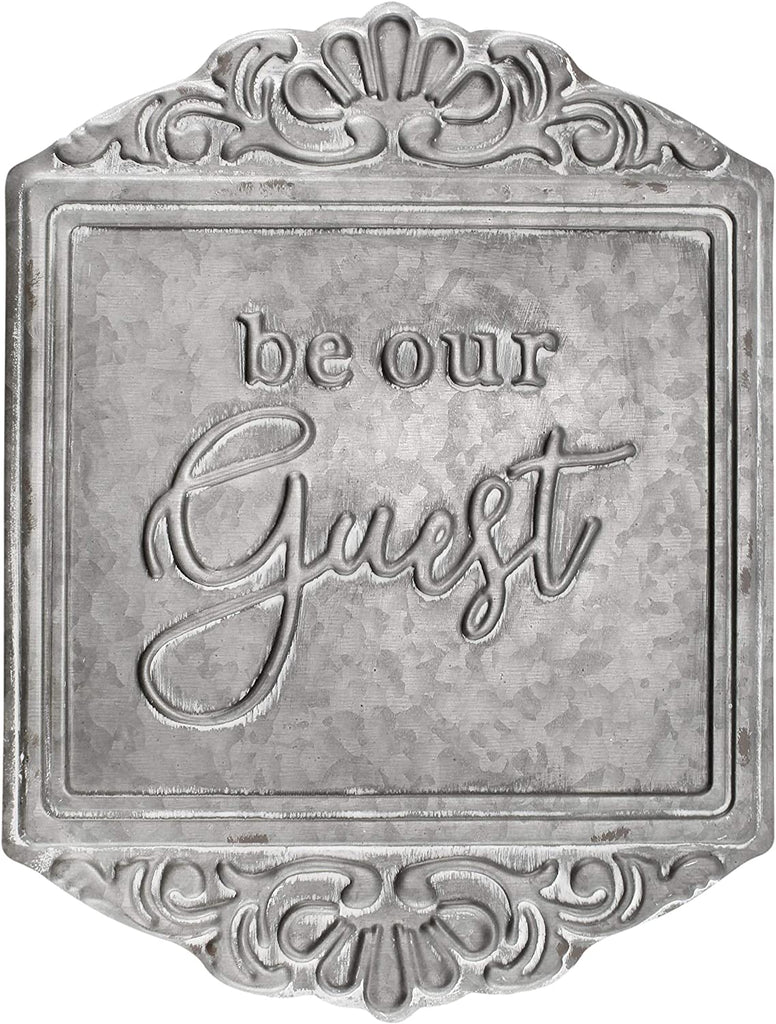 Galvanized Steel Rustic Sign: Be Our Guest (Case of 10) - 10X_SH_1679_CASE