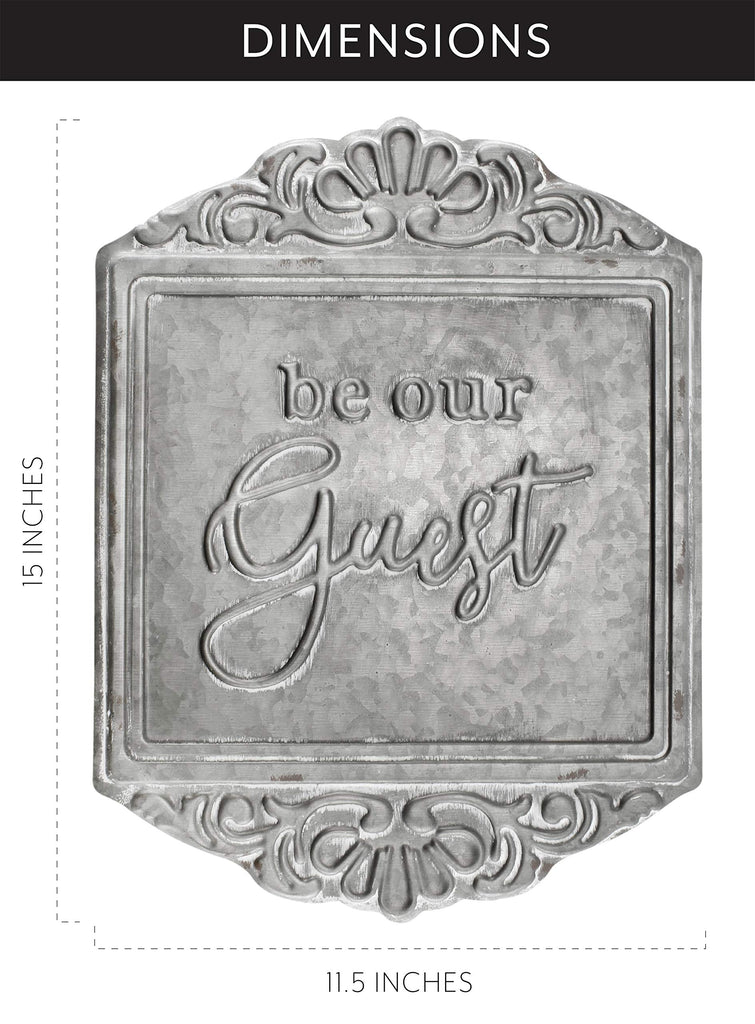 Galvanized Steel Rustic Sign: Be Our Guest - sh1679ah1rlr