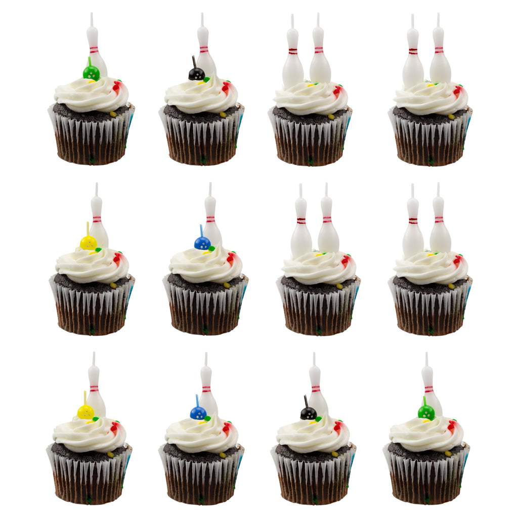 Bowling Cake Candle Set (20-Piece Pins and Balls Birthday Candle Set) - sh1702cb0Bwlg