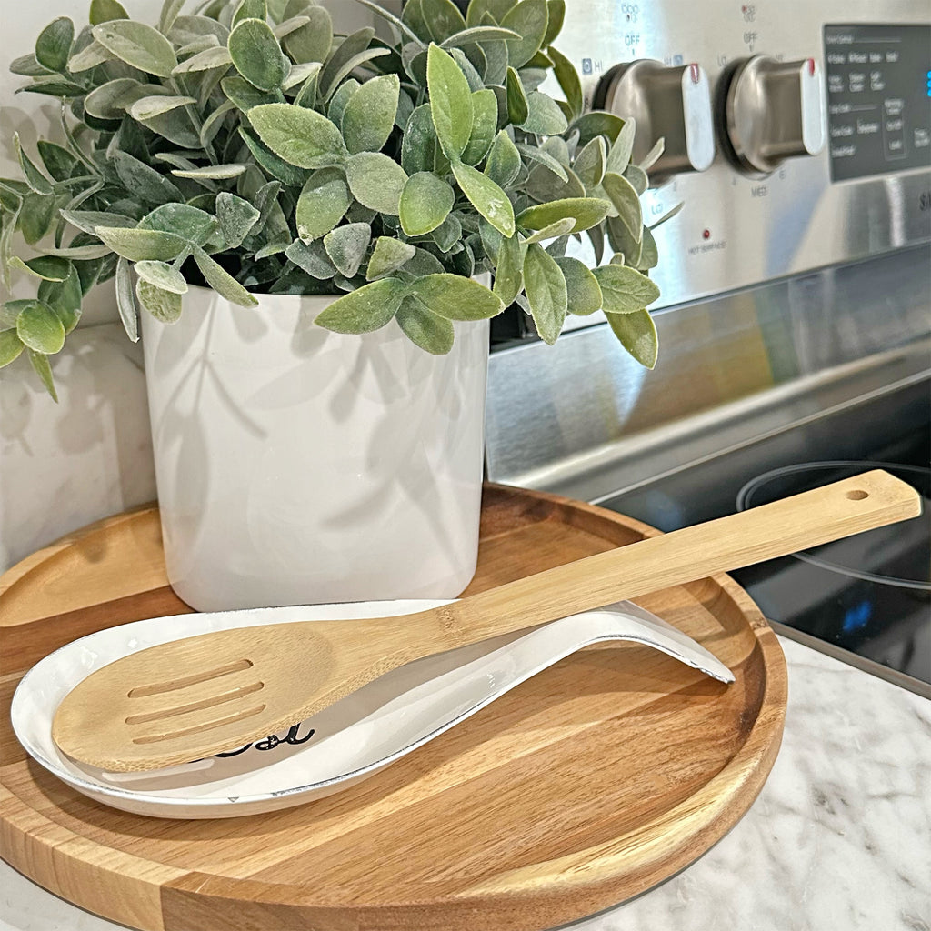 Rustic White Spoon Rest - sh1602ah1rest