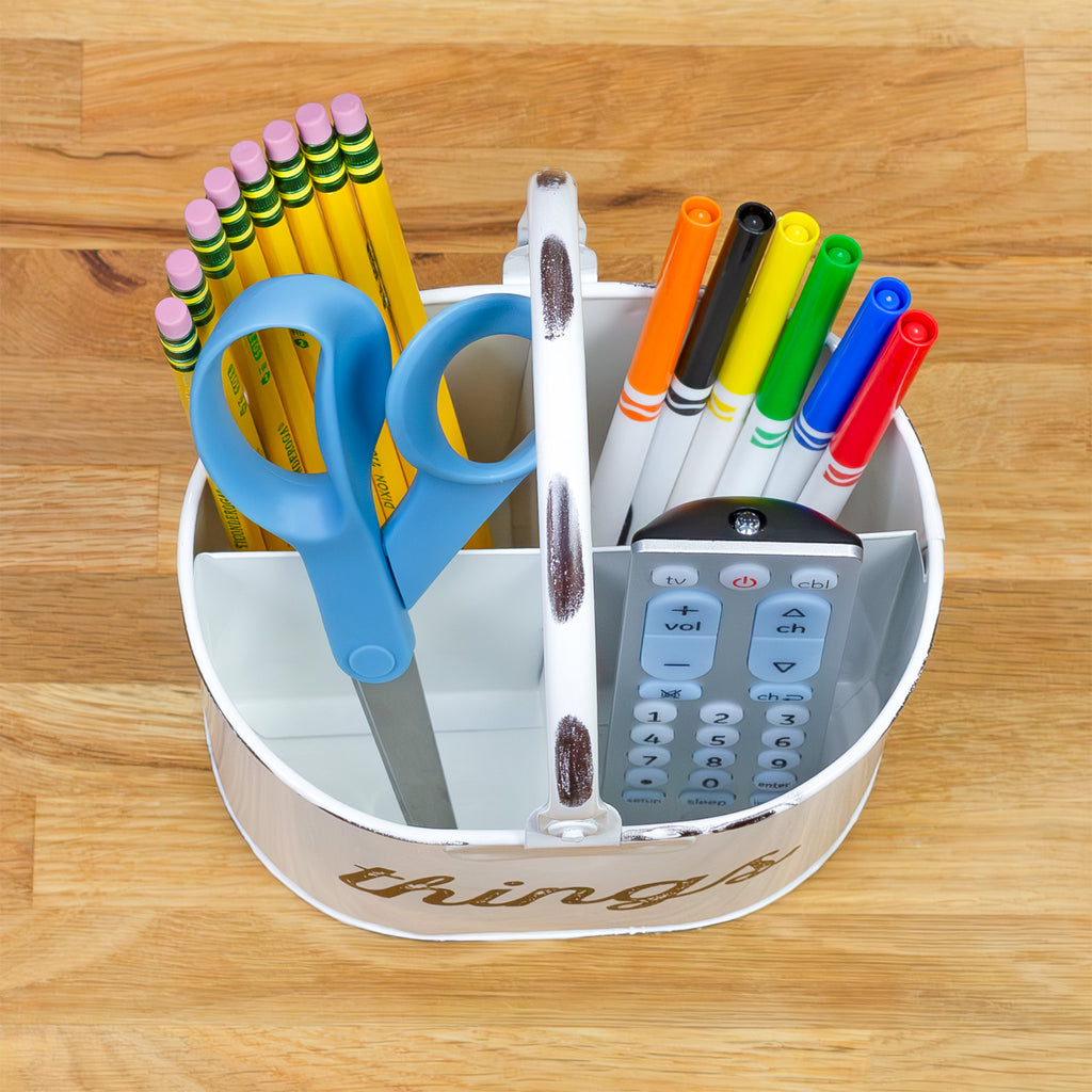 White Enamelware Things Caddy - sh1604ah1rmd