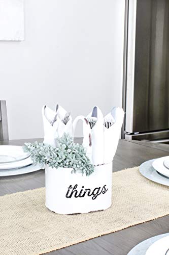 Rustic White Enamelware Things Caddy (Case of 24) - 24X_SH_1604_CASE