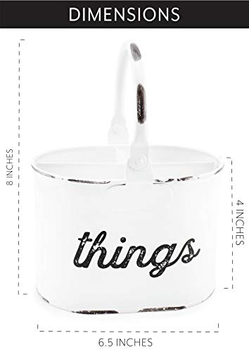 Rustic White Enamelware Things Caddy (Case of 24) - 24X_SH_1604_CASE