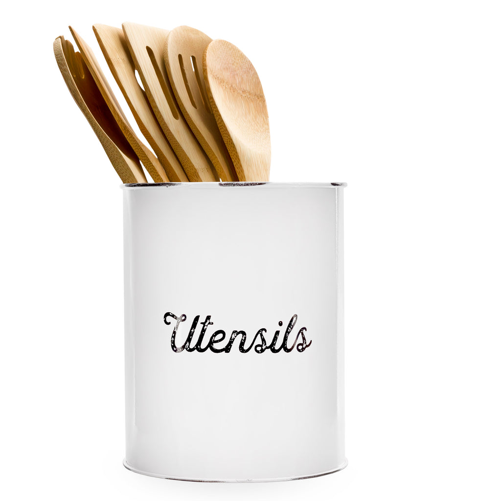 Rustic White Utensil Holder (Case of 24) - 24X_SH_1608_CASE