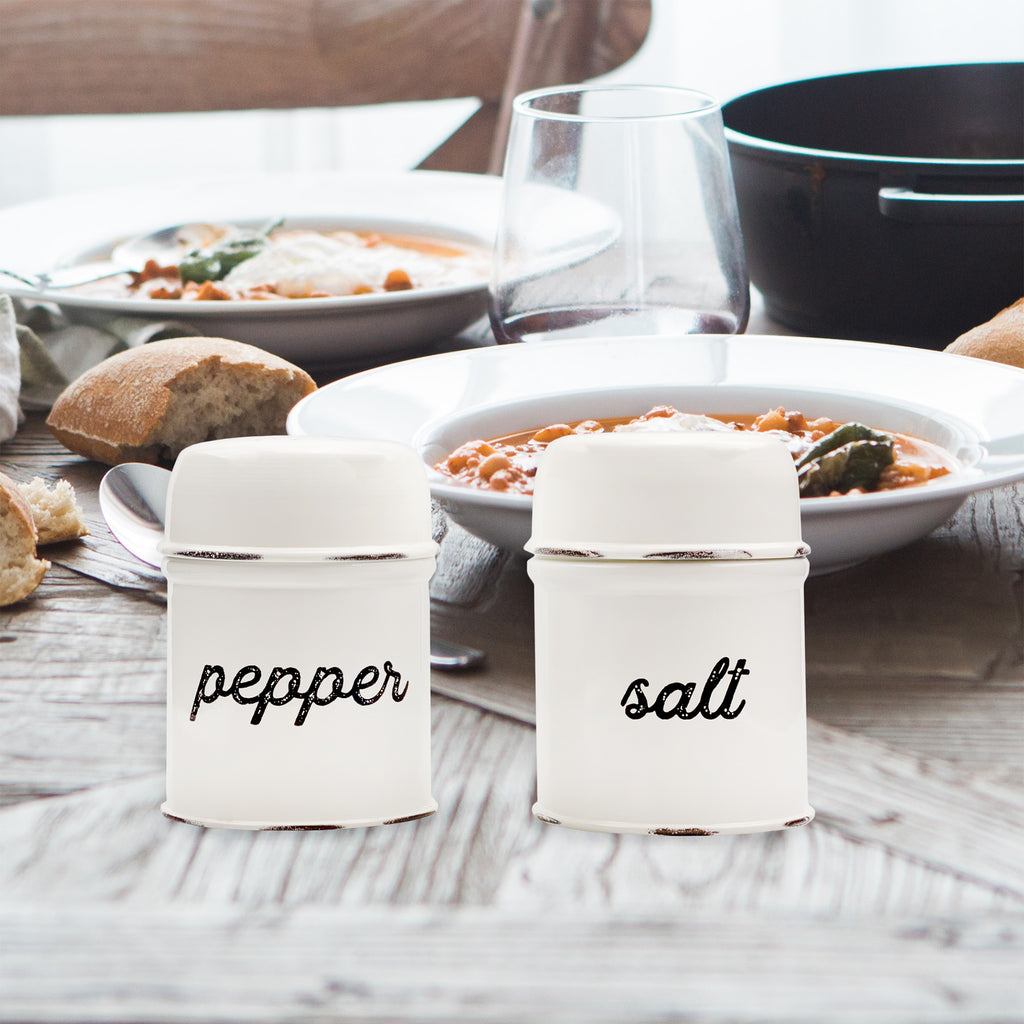 Enamelware Salt and Pepper Shaker Set - VarSaltPepper