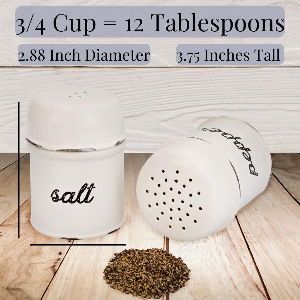 Farmhouse Salt and Pepper Shaker Set (White) - sh1609ah1SALT