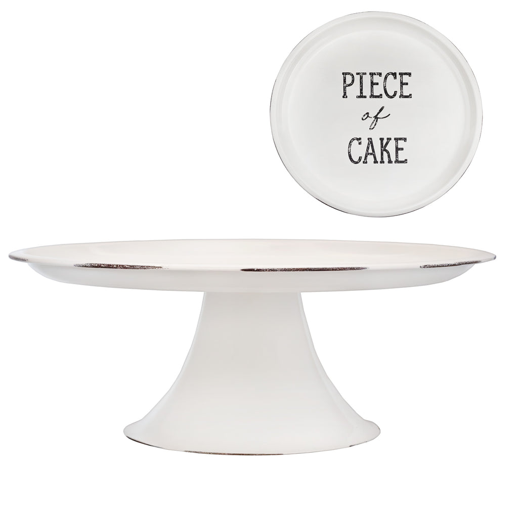 Rustic White Enamel Cake Stand - sh1611ah1rmd