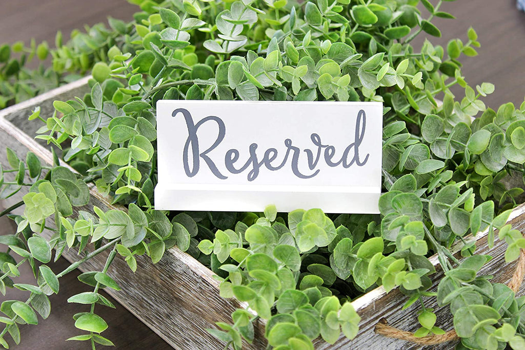 Wooden Reserved Signs for Tables (6-Pack, White) - sh1728dar0Res